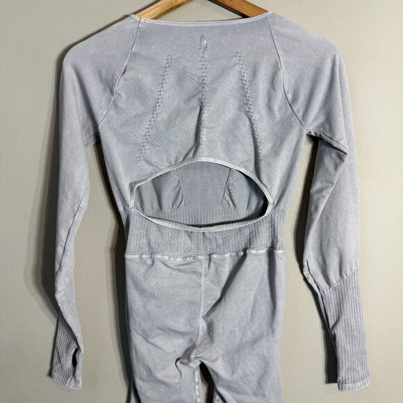FP Movement Free People Good Karma Long Sleeve Jumpsuit Women's M/L Ice Gray NWT - Picture 11 of 16
